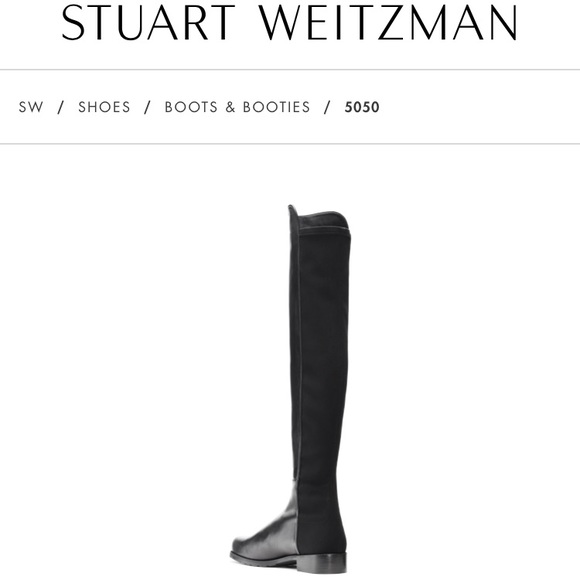 NWT Stuart Weitzman 5050 Black Nappa Boots - Picture 2 of 8